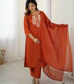 Rust festive kurta set