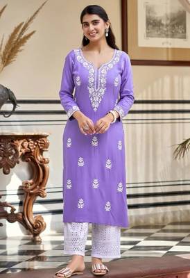 Lavander festive kurta set 1
