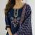 Navy blue embroidered kurta set with dupatta