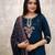 Navy blue embroidered kurta set with dupatta