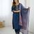 Navy blue embroidered kurta set with dupatta