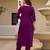 purple embroidered kurta set