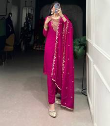 rani- pink festive kurta set