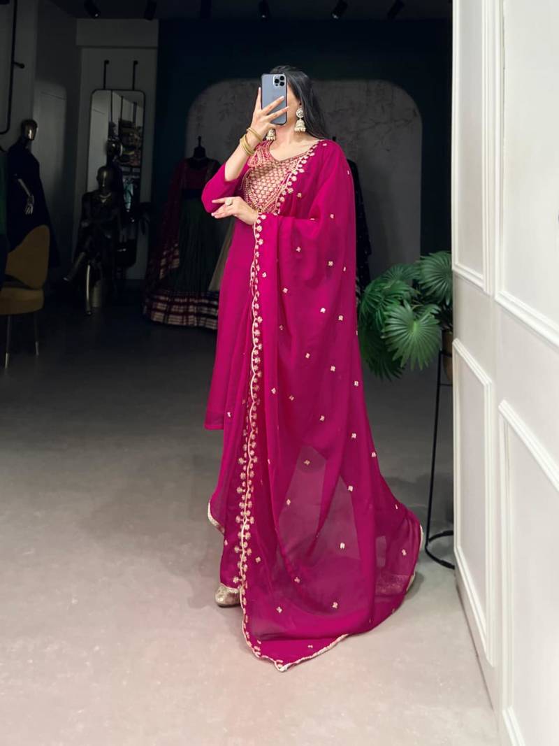 rani- pink festive kurta set