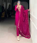 rani- pink festive kurta set