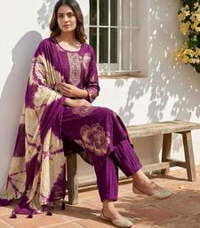 purple tie-dye kurta set