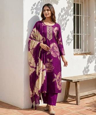 purple tie-dye kurta set 1