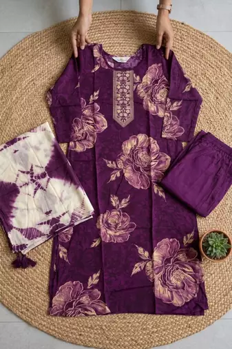 purple tie-dye kurta set