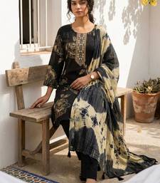 black tie-dye kurta set