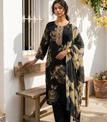 black tie-dye kurta set