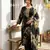 black tie-dye kurta set