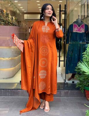 Rust contemporary kurta set 2