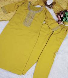 lime embroidered kurta set