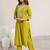 lime embroidered kurta set
