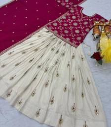 Pink & white Embroidered Lehenga