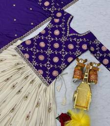Purple & white Embroidered Lehenga