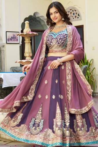 Mauve Designer Lehenga Set