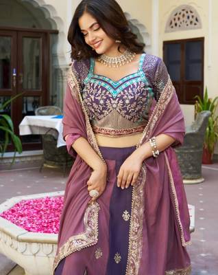 Mauve Designer Lehenga Set 4