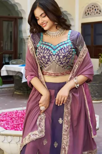 Mauve Designer Lehenga Set
