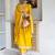 yellow embroidered kurta set