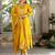 yellow embroidered kurta set