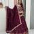 Wine Embroidered Lehenga Set