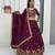 Wine Embroidered Lehenga Set