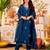 navy blue festive kurta set