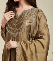 antique gold flared kurta set