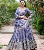 LIGHT PURPLE Embroidered Designer Lehenga