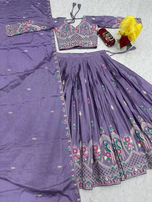LIGHT PURPLE Embroidered Designer Lehenga 3