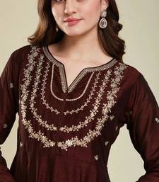 chocolate brown flared kurta set