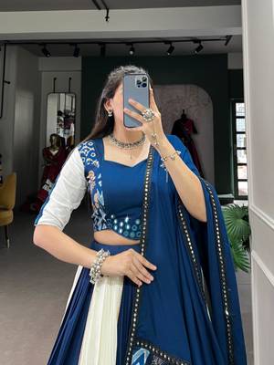 Blue and White Designer Lehenga 2