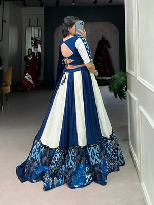 Blue and White Designer Lehenga 4