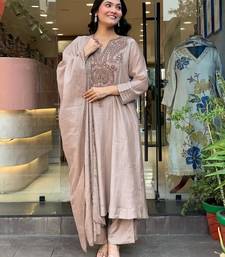 light-beige embroidered kurta set
