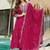 rani-pink embroidered kurta set
