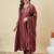 Dark wine embroidered kurta set