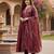 Dark wine embroidered kurta set