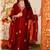 Red festive kurta set with dupatta