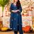 Light navy blue festive kurta set