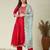 red traditional kurta set
