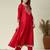 red traditional kurta set