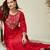 red traditional kurta set