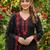 black embroidered kurta set with red detailing