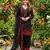 black embroidered kurta set with red detailing
