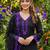 black embroidered kurta set with purple detailing