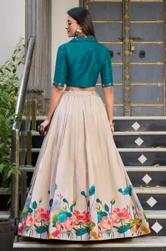 Teal Blouse Lehenga & Choli