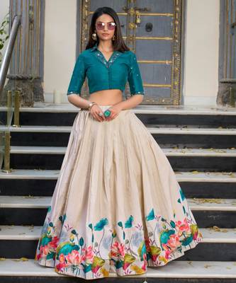 Teal Blouse Lehenga & Choli 1