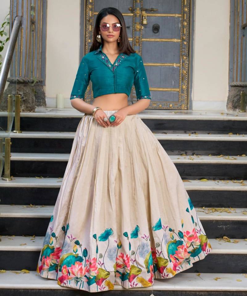 Teal Blouse Lehenga & Choli
