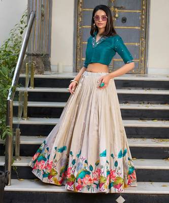 Teal Blouse Lehenga & Choli 4